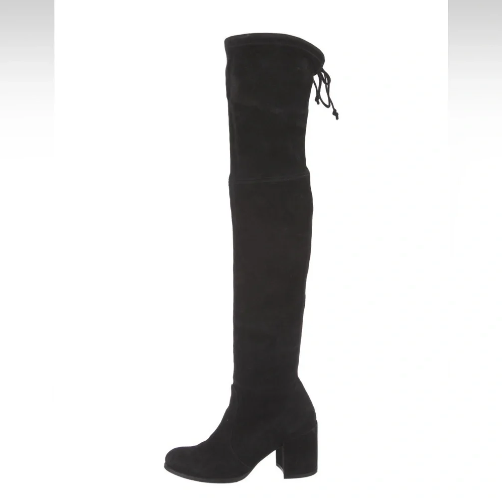 Stuart Weitzman Tieland Over The Knee Boot Black Suede size 5